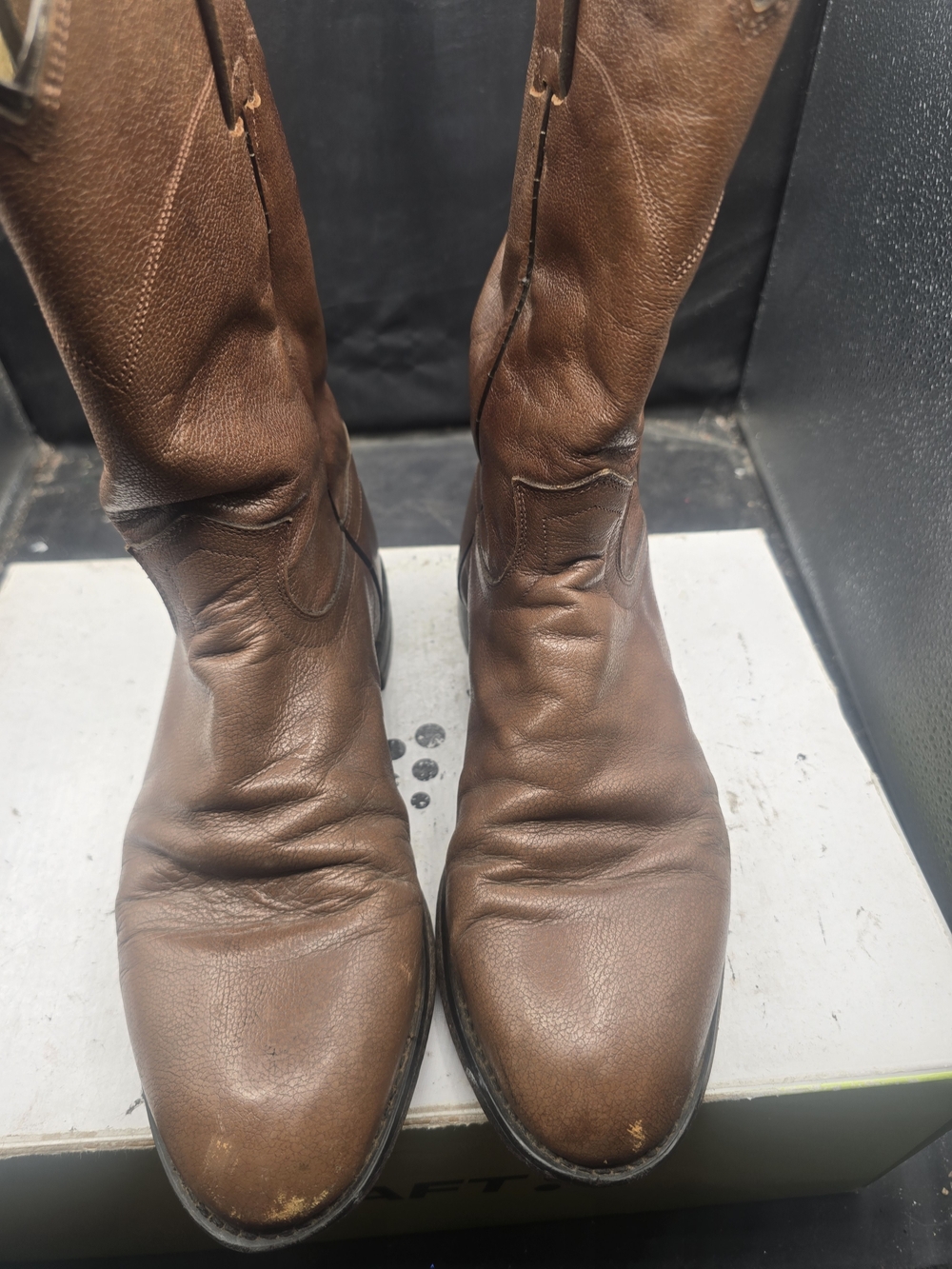 Justin Boots Brown Leather Pull-On Western Boots